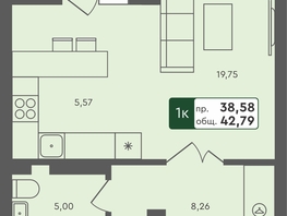 Продается 1-комнатная квартира ЖК Успех, дом 4, 42.79  м&sup2;, 5991000 рублей