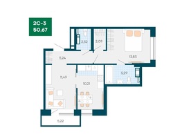 Продается 2-комнатная квартира ЖК Akadem Klubb, дом 4, 50.67  м², 7650000 рублей