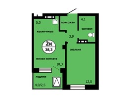 Продается 2-комнатная квартира ЖК Тихие зори, дом Панорама корпус 1, 38.3  м², 5250000 рублей