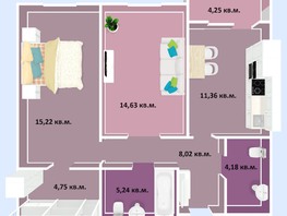 Продается 2-комнатная квартира ЖК Успех, дом 3, 67.65  м², 9539000 рублей