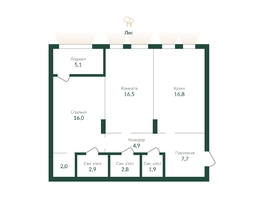 Продается 2-комнатная квартира ЭКО ПАРК, 1 этап, 78 м², 9380000 рублей