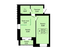 Продается 2-комнатная квартира ЖК Бердские кварталы, дом 3.3, 47.2 м², 4200000 рублей