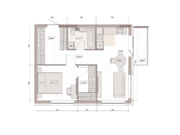 Продается 2-комнатная квартира ЖК Уютный квартал, дом 3, 49.6  м&sup2;, 7613000 рублей