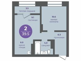 Продается 2-комнатная квартира ЖК Прогресс-квартал Перемены, дом 1, 39.2  м², 4900000 рублей