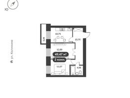 Продается 2-комнатная квартира ЖК Времена, 1 этап, 49.47  м&sup2;, 7100000 рублей