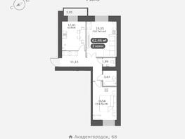 Продается 2-комнатная квартира ЖК Академгородок, дом 3, 62.46  м², 9200000 рублей