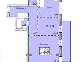 Продается 2-комнатная квартира ЖК Мелодия, дом 1, 67.3  м&sup2;, 11264500 рублей