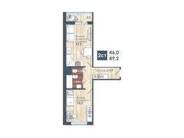 Продается 2-комнатная квартира ЧИСТАЯ СЛОБОДА, дом 71, 50.5 м², 3960000 рублей