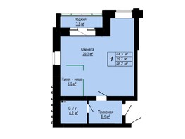 Продается 1-комнатная квартира ЖК Бердские кварталы, дом 3.1, 46.2 м², 4100000 рублей