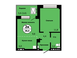 Продается 2-комнатная квартира ЖК Тихие зори, Новый дом корпус 3, 38.7  м&sup2;, 6269400 рублей