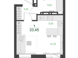 Продается 1-комнатная квартира ЖК Дивные Дали, 2 очередь, 33.45  м², 4582650 рублей