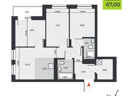 Продается 4-комнатная квартира ЖК ДНК, 67 м², 8624880 рублей