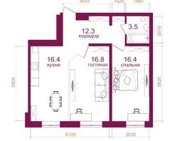 Продается 2-комнатная квартира ЖК Видный-3, блок-секция 3, 65.4  м², 8468600 рублей