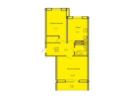 Продается 2-комнатная квартира ШОКОЛАД, 62.23 м², 4356100 рублей