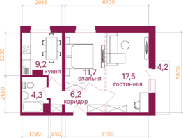 Продается 2-комнатная квартира ЖК Видный-3, блок-секция 4, 55.2  м&sup2;, 8625000 рублей