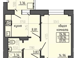 Продается 1-комнатная квартира ЖК Новые Солонцы, дом 9, 31.95  м², 4792500 рублей