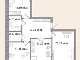 Продается 3-комнатная квартира ЖК Берёзка, дом 1, 79.75 м², 10447000 рублей