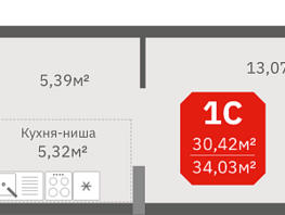 Продается Студия ЖК Гвардия, 30.42  м², 4441320 рублей