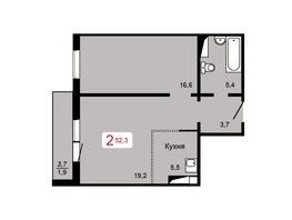 Продается 2-комнатная квартира ЖК Мичурино, дом 2 строение 3, 52.3  м², 5600000 рублей