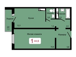 Продается 1-комнатная квартира ЖК Мичурино, дом 2 строение 6, 44.6  м², 5100000 рублей