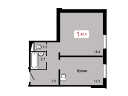 Продается 1-комнатная квартира ЖК Мичурино, дом 2 строение 4, 42.5  м², 4993750 рублей