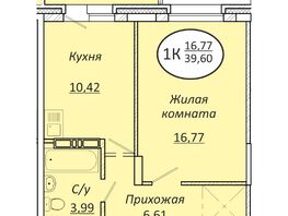 Продается 1-комнатная квартира ЖК Пролетарский, 39.6  м&sup2;, 6336000 рублей