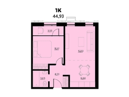 Продается 2-комнатная квартира ZATON (ЗАТОН), б/с 1, 44.93 м², 4049920 рублей