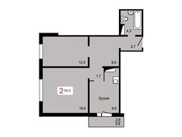 Продается 2-комнатная квартира ЖК КБС. Берег, дом 4 строение 2, 58.5  м², 7200000 рублей