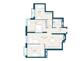 Продается 3-комнатная квартира ЖК Марсель-2, дом 4, 94.17  м², 13784425 рублей