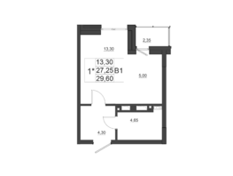 Продается 1-комнатная квартира ЖК Дивные Дали, дом 1, 29.4  м², 3733800 рублей