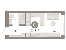 Продается Студия ЖК Европейский берег, дом 45, 21.56  м&sup2;, 5300000 рублей
