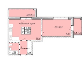 Продается 1-комнатная квартира ЖК Мелодия, дом 1, 50.13  м&sup2;, 7510000 рублей