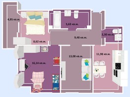 Продается 3-комнатная квартира ЖК Успех, дом 3, 72.18 м², 9600000 рублей