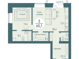 Продается 2-комнатная квартира ЖК SCANDIS OZERO (Скандис озеро), 7, 65.1  м², 12173700 рублей