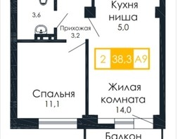 Продается 2-комнатная квартира ЖК Мичуринские аллеи, дом 1, 38.3  м², 4921500 рублей