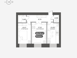 Продается 2-комнатная квартира ЖК Сити-квартал на Взлетной, дом 1, 60.74  м², 10200000 рублей