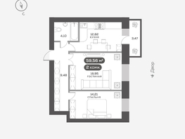 Продается 2-комнатная квартира ЖК Академгородок, дом 5, 59.56 м², 8800000 рублей