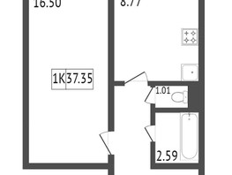 Продается 1-комнатная квартира ЖК Снегири, дом 7, 37.3  м², 3940000 рублей