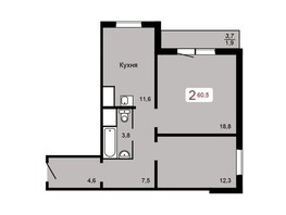 Продается 2-комнатная квартира ЖК Мичурино, дом 2 строение 1, 62.7  м², 7000000 рублей