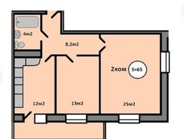Продается 2-комнатная квартира ЖК Квадро, дом 4, 64.97  м², 8500000 рублей