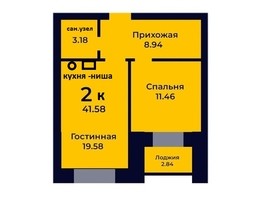Продается 2-комнатная квартира ЖК Ривьера-Солонцы, дом 1, 41.6  м², 4570000 рублей