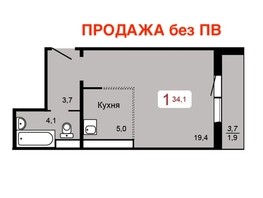 Продается Студия ЖК КБС. Берег, дом 4 строение 2, 36.3  м², 5195000 рублей