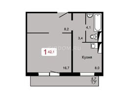 Продается 1-комнатная квартира ЖК Мичурино, дом 2 строение 5, 42.1  м², 4600000 рублей