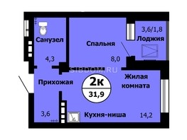Продается 2-комнатная квартира ЖК Серебряный, дом 1 корпус 2, 32  м², 4650000 рублей