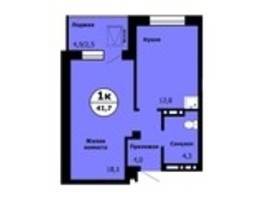 Продается 1-комнатная квартира ЖК Тихие зори, дом Стрелка, корпус 1, 41.7  м², 5500000 рублей