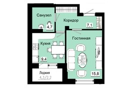 Продается 1-комнатная квартира ЖК Emotion (Эмоушн), 39.2  м², 5763000 рублей