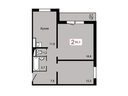 Продается 2-комнатная квартира ЖК КБС. Берег, дом 4 строение 2, 56.3  м², 7100000 рублей
