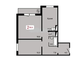 Продается 2-комнатная квартира ЖК Мичурино, дом 2 строение 3, 60.6  м², 6363000 рублей