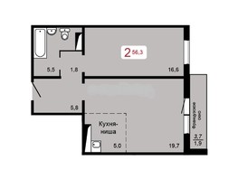 Продается 2-комнатная квартира ЖК Мичурино, дом 2 строение 4, 56.3  м², 5600000 рублей