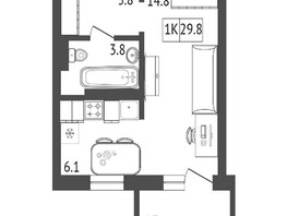 Продается 1-комнатная квартира ЖК Emotion (Эмоушн), 29.9  м², 4933500 рублей